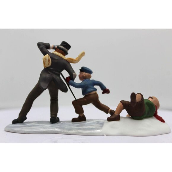 Dept 56 Dickens Village - Sliding down Cornhill With Bob Cratchit - Picture 2 of 5